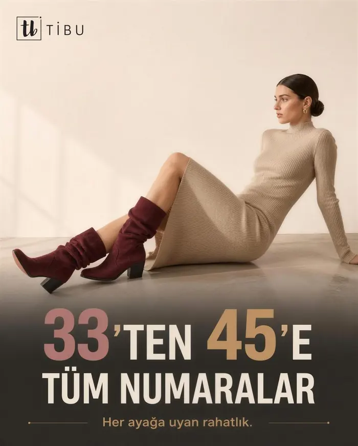 33'ten 45'e tüm numaralar. Her ayağa uyan rahatlık.