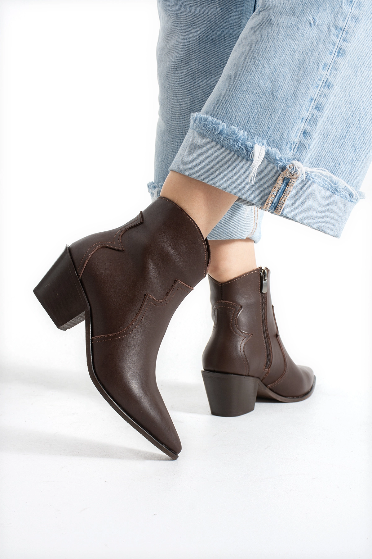 MERLOT WESTERN ACI KAHVE DERİ BOT