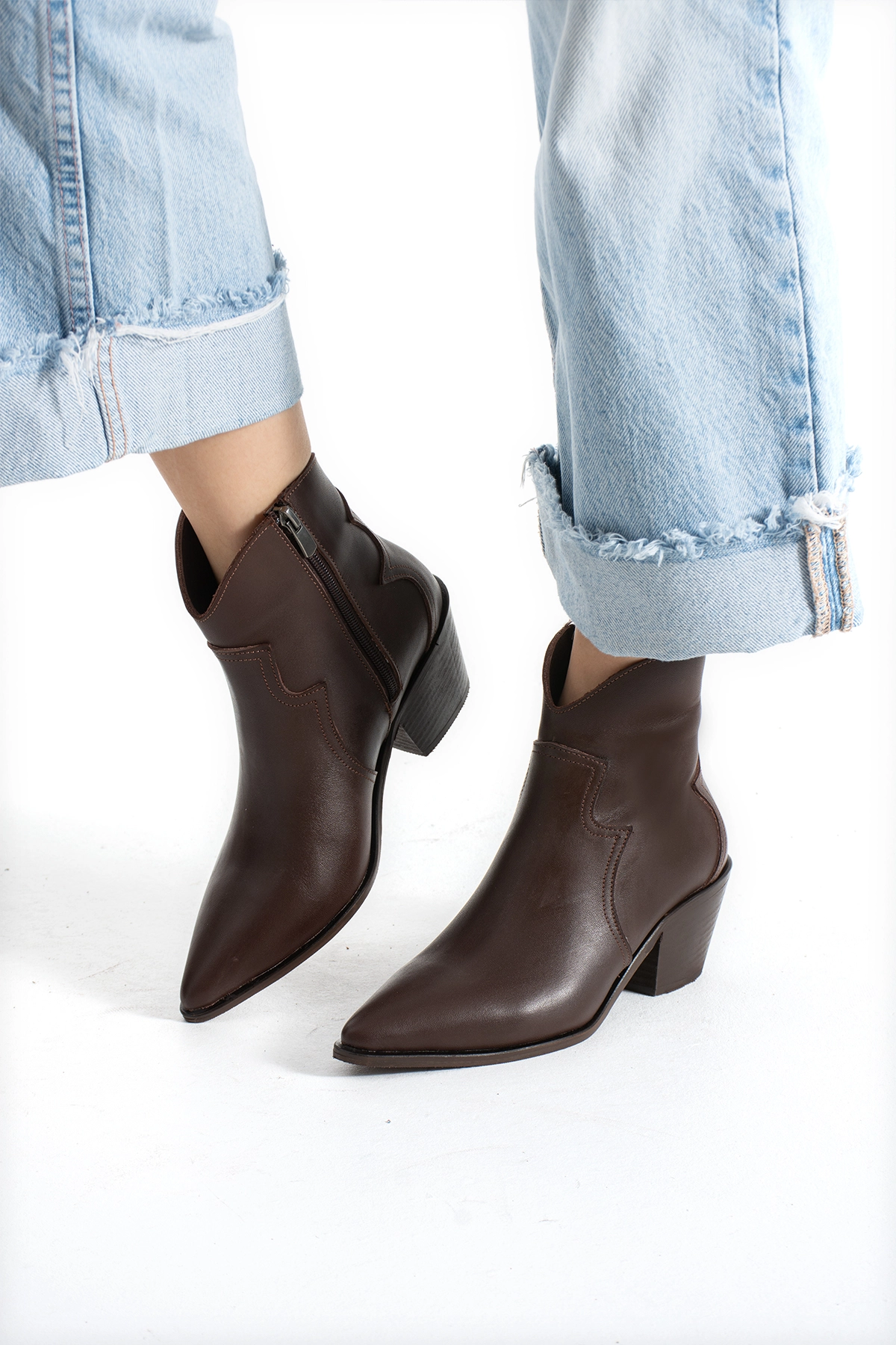 MERLOT WESTERN ACI KAHVE DERİ BOT