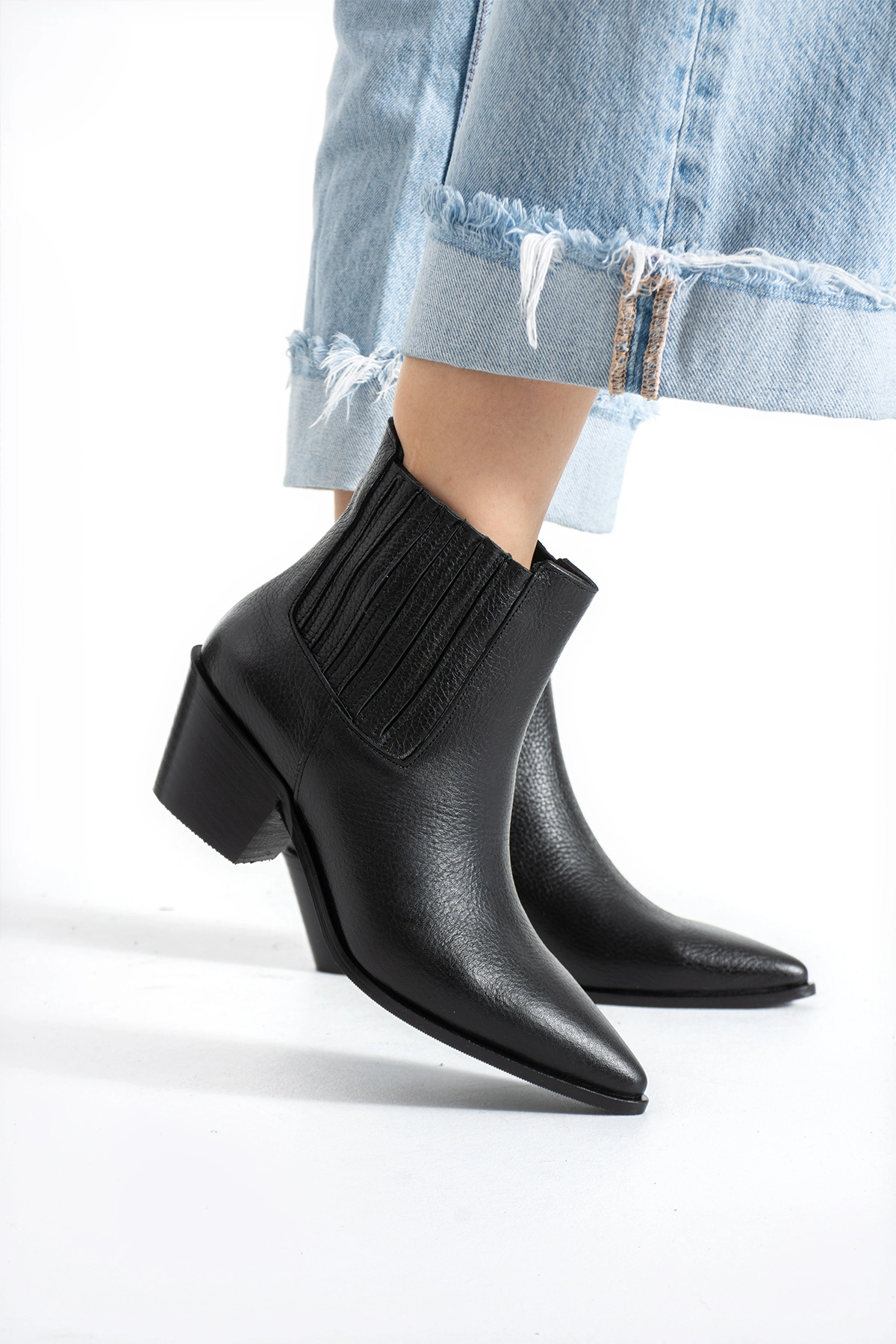 HOLLY WESTERN LASTİKLİ SİYAH FLOUTER BOT