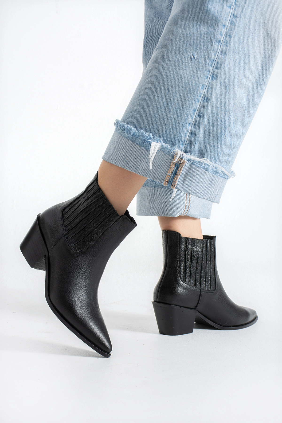 HOLLY WESTERN LASTİKLİ SİYAH FLOUTER BOT