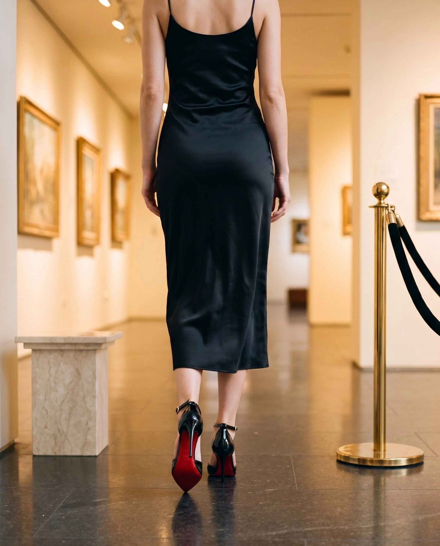 Siyah Rugan T-Bantlı Stiletto