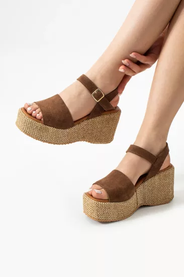 Tek banntlı Sandalet Milano - Kahverengi Süet