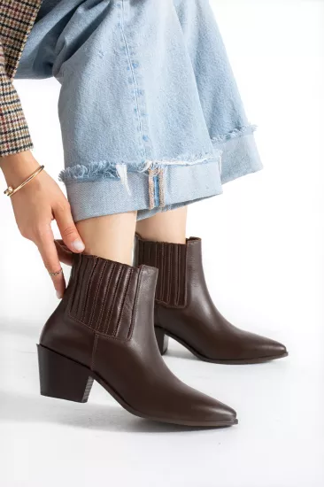 Holly Western Lastikli Acıkahve Deri Bot