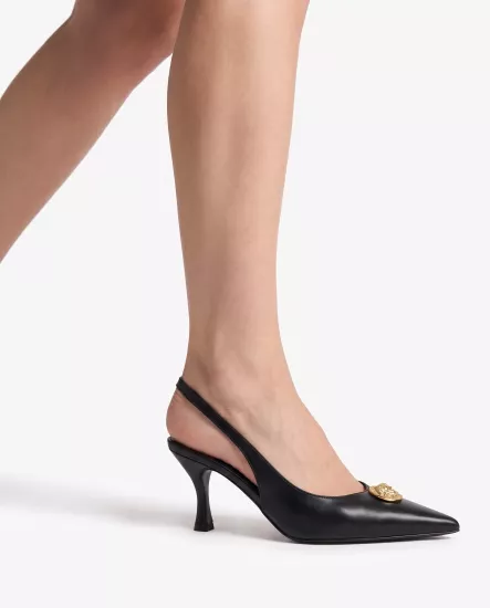 Monica Siyah Rustik Stiletto | 33-45 Numara