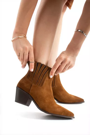 Holly Western Lastikli Taba Süet Bot | 33-45 Numara