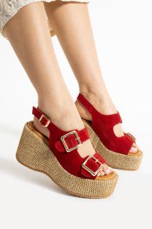 Verona Yazlık Sandalet - Kırmızı | 33-40 Numara