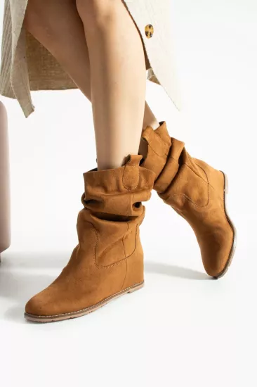 Taba Süet Gizli Dolgu Topuk Bot | 33-43 Numara